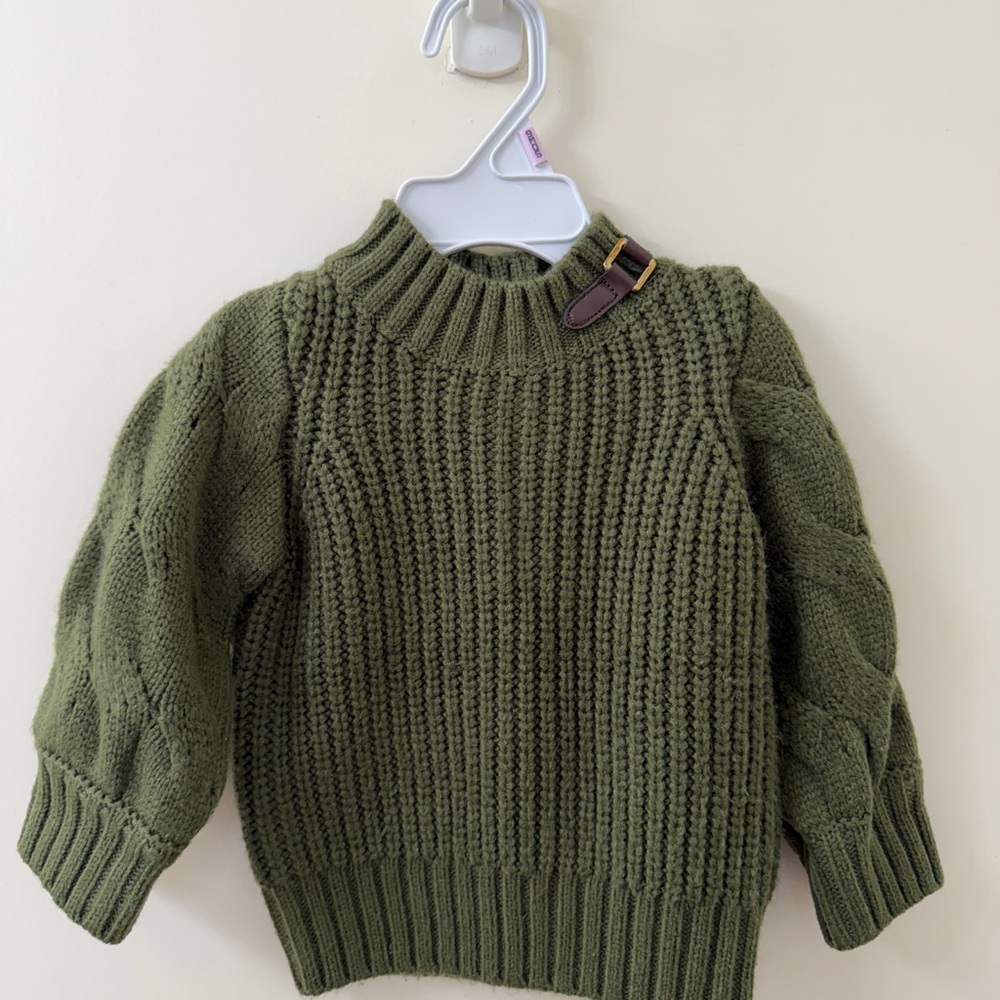 Janie and Jack Green Knit Sweater